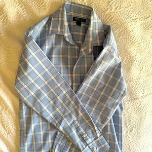 Tommy Hilfiger THFlex Boys Tailored To Move Blue White Checked  Shirt size 16